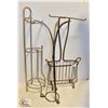 3 PCS METAL IRON OUT DOOR PLANT STANDS FLOWER POTS