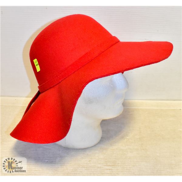 LADIES RED FELT SOMETHING SPECIAL HAT