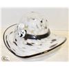 Image 1 : ART GLASS DECORATIVE BLACK N WHITE HAT