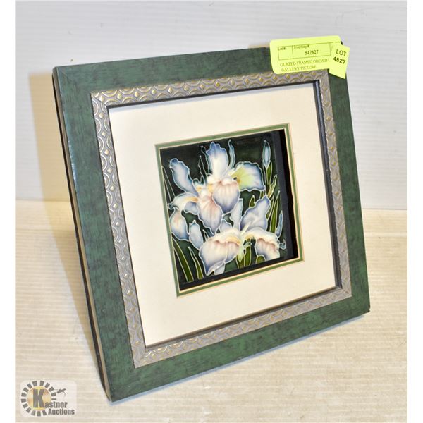 GLAZED FRAMED ORCHID LILY GALLERY PICTURE