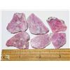 Image 1 : 5)  LOT OF 6 PCES OF NATURAL ROUGH RED