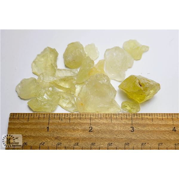 13)  LOT OF 215.5 CTS OF BRAZILIAN LEMON TOPAZ