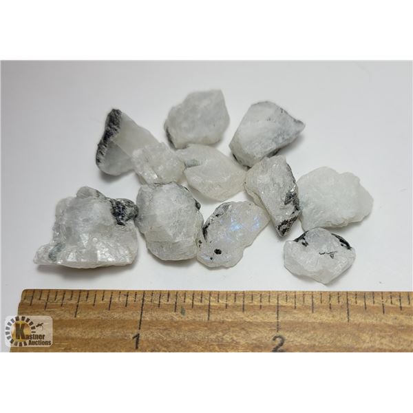 2)  LOT OF 10 PCS OF NATURAL ROUGH MOONSTONE