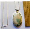 28)  OVAL MIXED NATURAL MOSS AGATE PENDANT