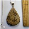 Image 1 : 26)  NATURAL TEARDROP HONEY DENDRITIC OPAL