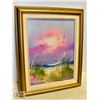 Image 1 : SUNSET ON THE WATER PAINTING SIGNED BY PETERSON