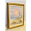 LIGHTHOUSE SUNRISE PAINTING SIGNED BY PETERSON