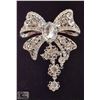 CRYSTAL DANGLE BOX BROOCH