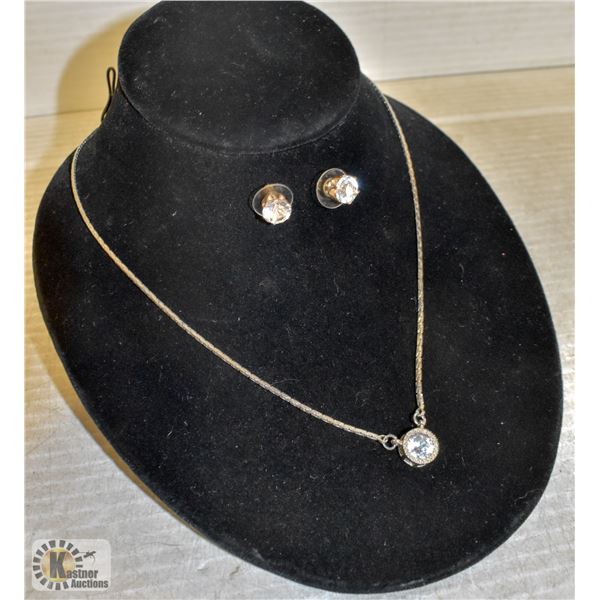 ESTATE SOLITAIRE NECKLACE & EARRINGS