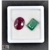 Image 1 : #247-RED RUBY & EMERALD GEMSTONE 17.55CT