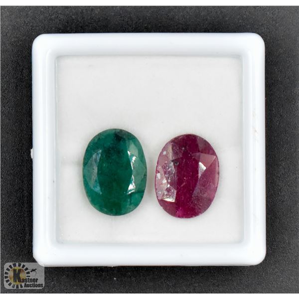 #248-RED RUBY & EMERALD GEMSTONE 19.40CT