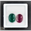 Image 1 : #248-RED RUBY & EMERALD GEMSTONE 19.40CT