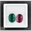 Image 1 : #248-RED RUBY & EMERALD GEMSTONE 19.40CT