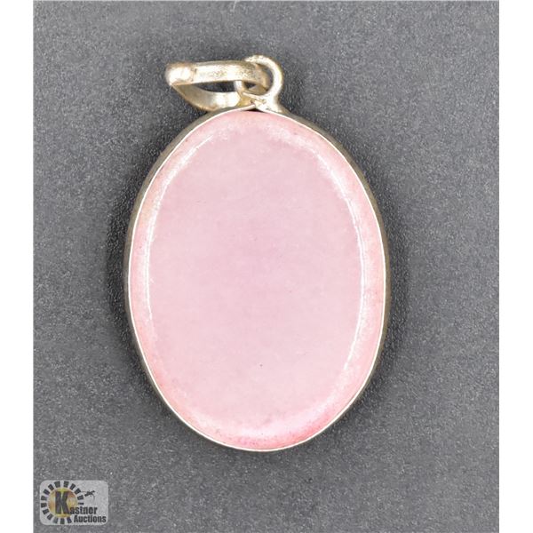 #31-NATURAL PINK ROSE QUARTZ PENDANT