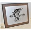 Image 1 : METAL AND WOOD FISH PICTURE 12X14 INCHES