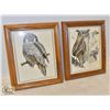 Image 1 : TWO 10X12 INCH SIGNED GREAT HORNED OWL