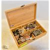 Image 1 : WOODEN BOX OF JEWELRY
