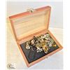 Image 1 : WOODEN BOX OF JEWELRY
