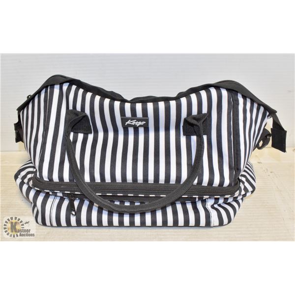 REPACKED KASGO COOLER BAG, ZEBRA STRIPED OUTER