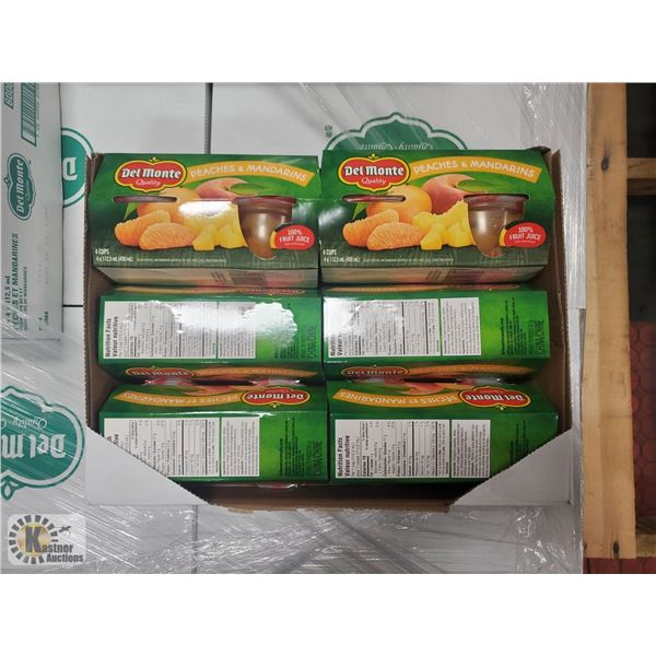 CASE OF 6 PACKS OF DEL MONTE PEACHES AND MANDARINS