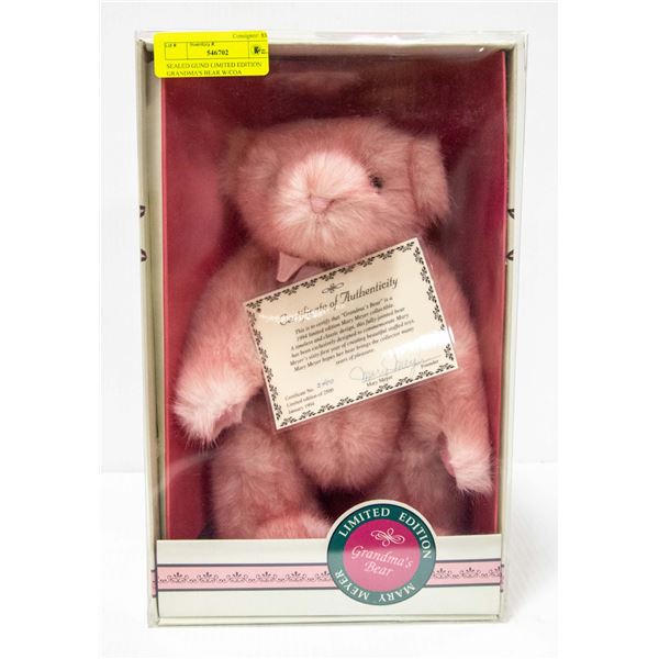 SEALED GUND LIMITED EDITION GRANDMA'S BEAR W/COA