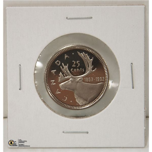 18671992 CANADA 25 CENT PROOF COIN 18671992 CANADA 25 CENT PROOF COIN