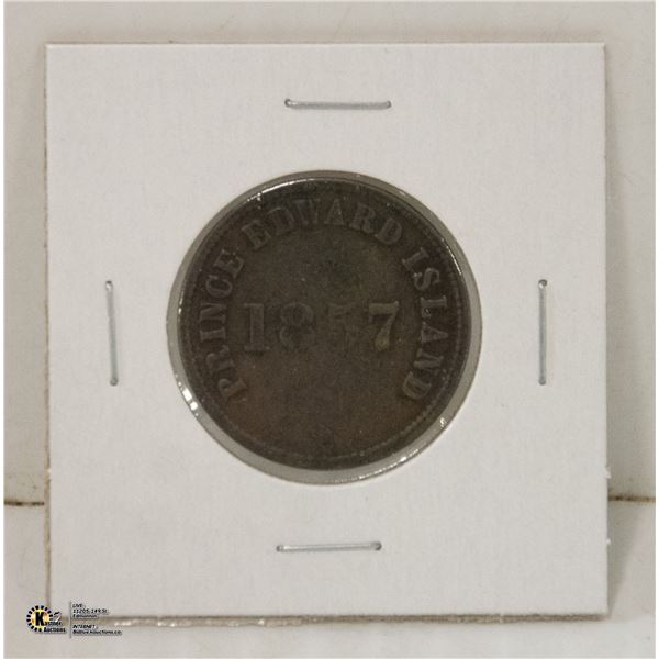 1857 PEI SELF GOVERNMENT & FREE TRADE 1/2 PENNY