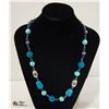 Image 1 : AQUAMARINE BLUE STONE AND BEAD NECKLACE