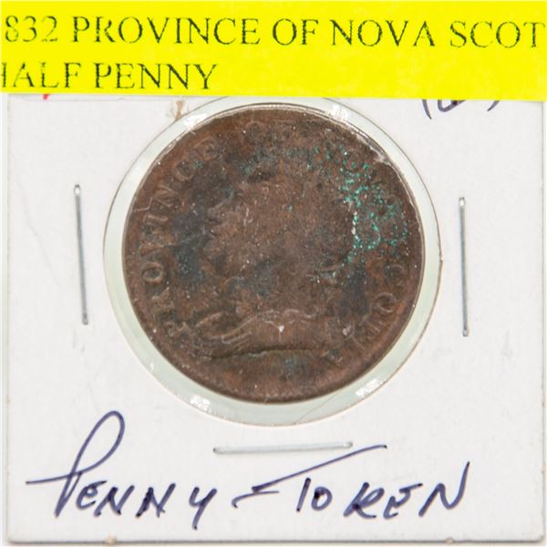 1832 PROVINCE OF NOVA SCOTIA HALF PENNY