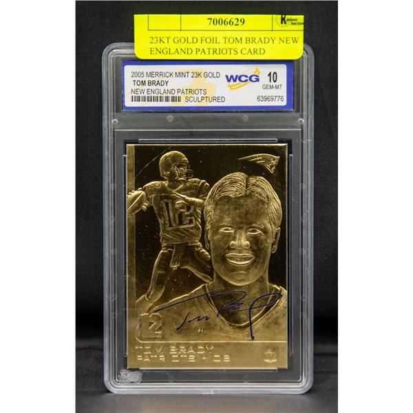 23KT GOLD FOIL TOM BRADY NEW ENGLAND PATRIOTS CARD