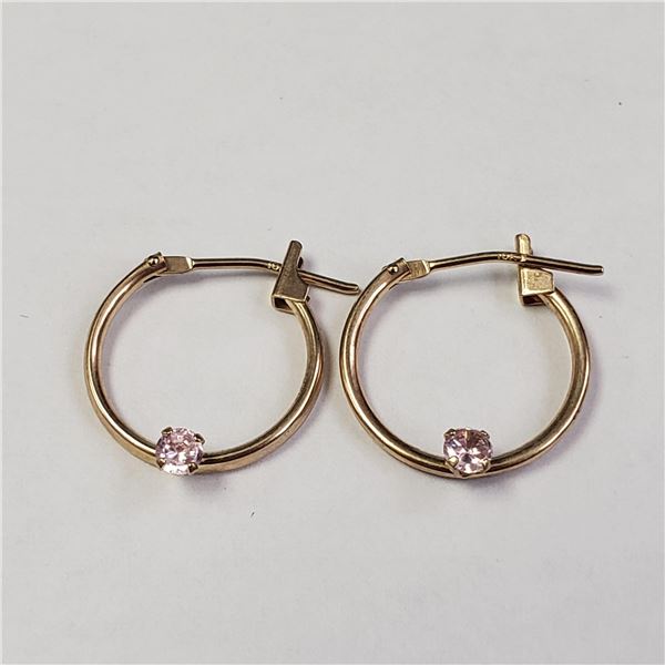 BZ1051-37 10K CZ HOOP EARRINGS