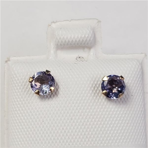 BZ1051-7 10K TANZANITE/FRESH WATER PEARL  EARRINGS