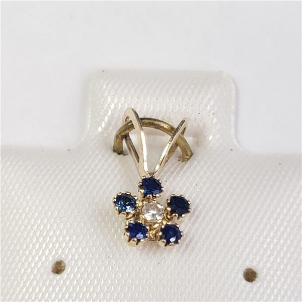 BZ1051-49 14K SAPPHIRE & DIAMOND PENDANT