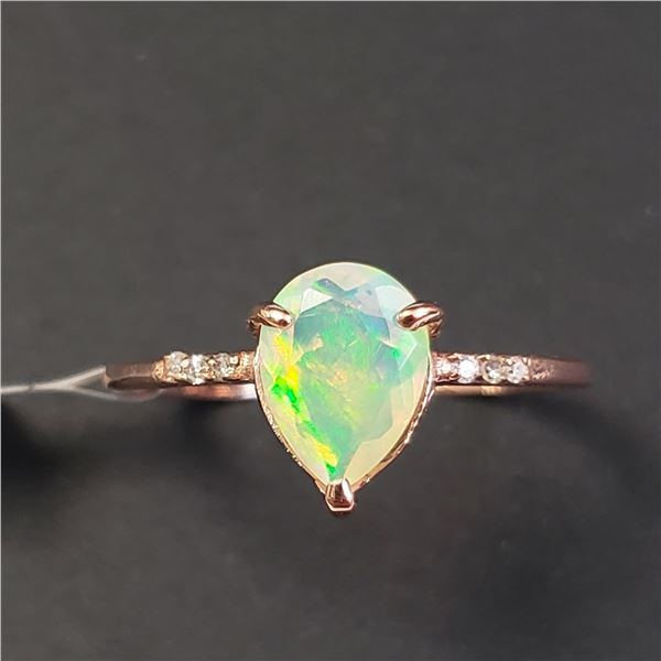 BZ1051-39 10K OPAL DIAMOND RING