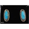 Image 1 : PAIR OF TURQUOISE DROP EARRINGS