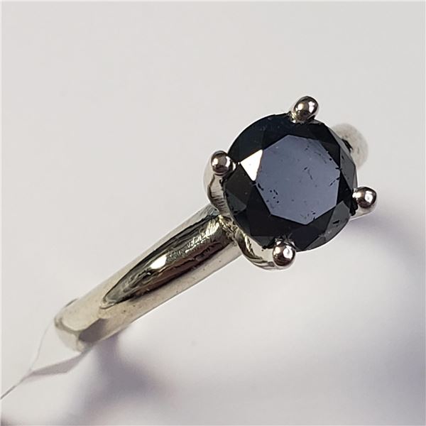 BZ1051-3 14K WHITE GOLD BLACK DIAMOND RING