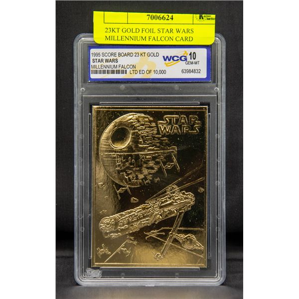 23KT GOLD FOIL STAR WARS MILLENNIUM FALCON CARD