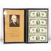 Image 1 : 2003 UNCUT SHEET OF 4 USA $2 NOTES UNC.