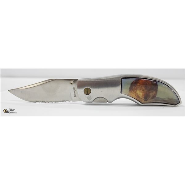 WOLF HANDLED FOLDING KNIFE