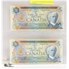 2 X 1972 IN SEQUENCE CANADA $5 NOTES,