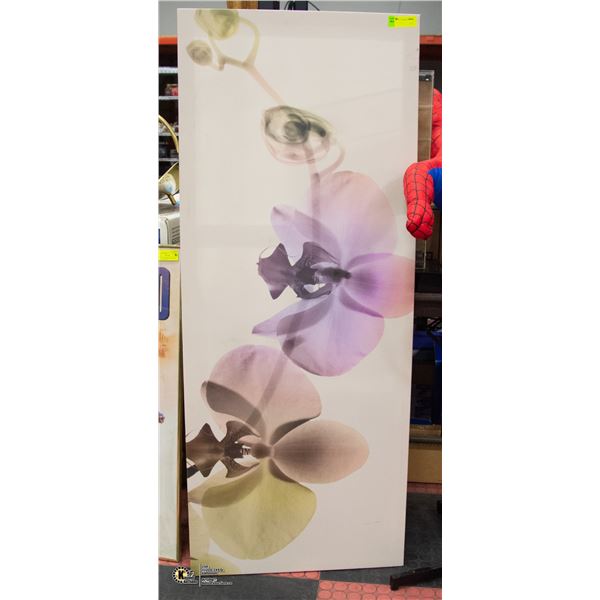 FLORAL CANVAS PICTURE APPROX 22.5  X 55 