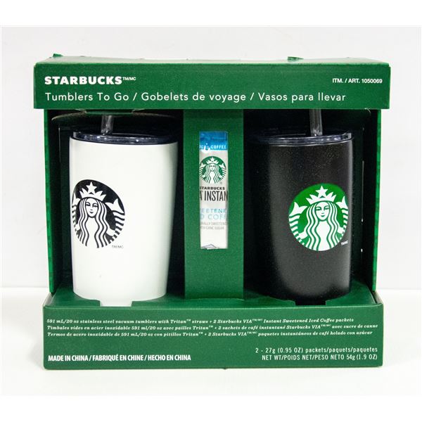 NEW STARBUCKS TUMBLERS TO GO W/COFFEE PACKS