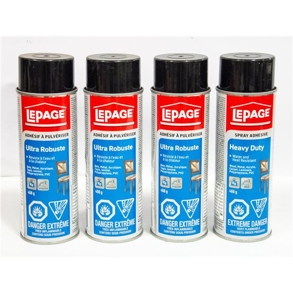 NEW (4) LEPAGE SPRAY ADHESIVE