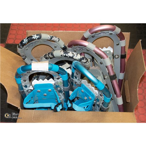 BOX WITH 3 SETS OF SNOW SHOES