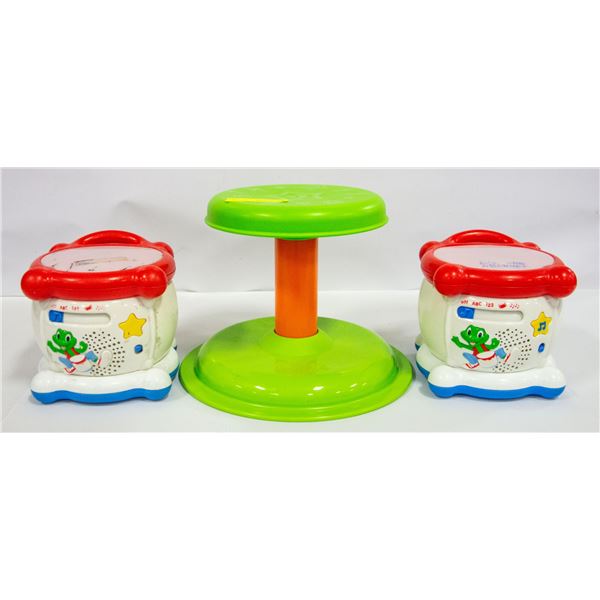 PAIR OF LEAP FROG DRUMS FOR LEARNING ACTIVITIES