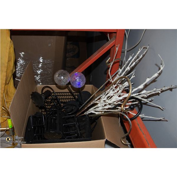 FULL BOX METAL ASSORTED OUT DOOR YARD ITEMS