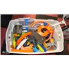 JUMBO TOTE FULL OF HOT WHEELS TRACK SETS AND