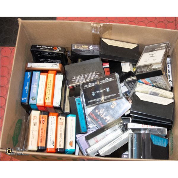 BOX WITH CDS, 8 TRACKS AND CASSETTES