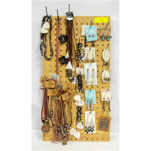 DISPLAY OF NEW NECKLACES, BRACELETS AND EARRINGS