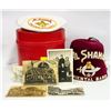 VINTAGE SHRINERS HATS, PINS, PICTURES IN CASE